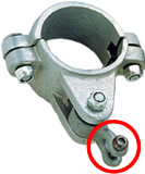 Swingset parts replacement :: Commercial Pipe Swing Hanger with clevis :: clamp fitting
